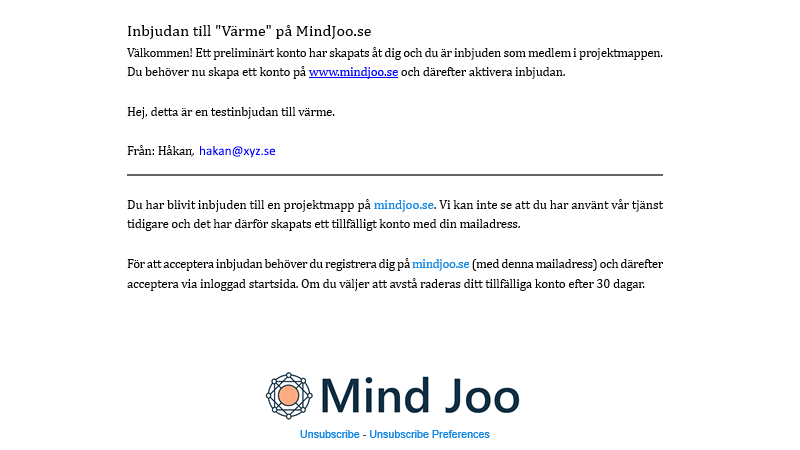 Enkelt att bjuda in, tydligt vem som gör vad